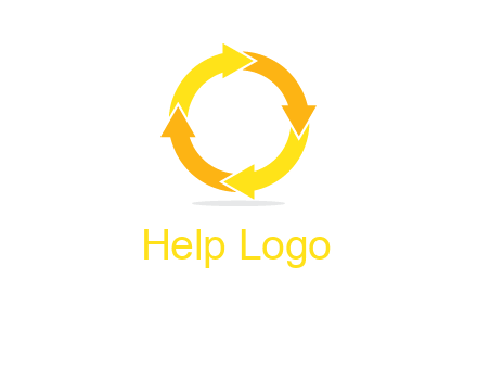 arrows creating a circle in letter o shape logo