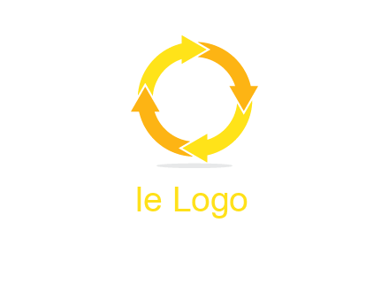 arrows creating a circle in letter o shape logo
