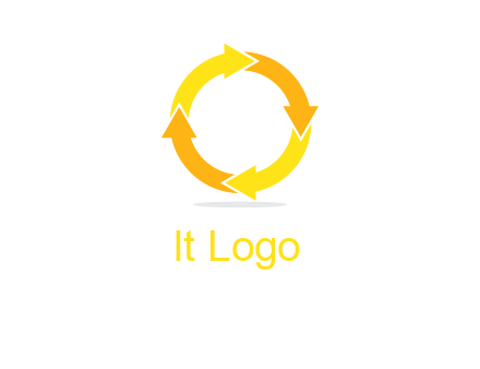 arrows creating a circle in letter o shape logo
