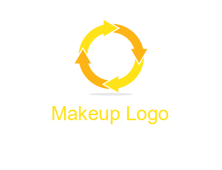 arrows creating a circle in letter o shape logo