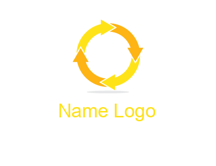 arrows creating a circle in letter o shape logo