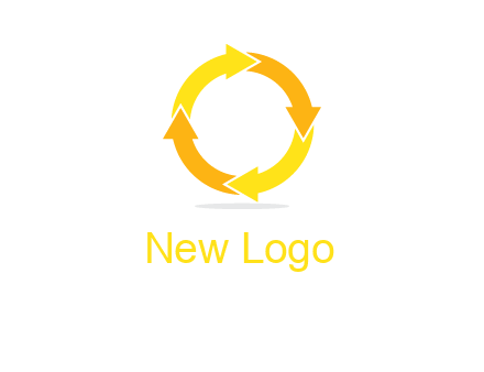 arrows creating a circle in letter o shape logo