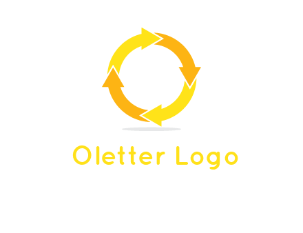 arrows creating a circle in letter o shape logo