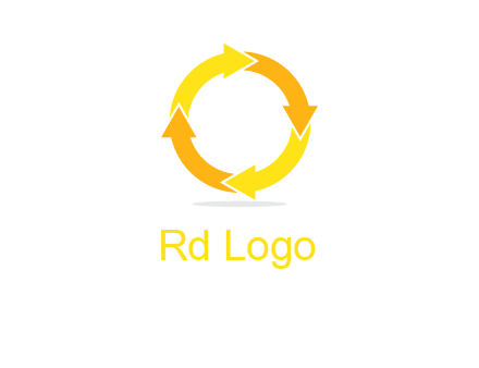 arrows creating a circle in letter o shape logo