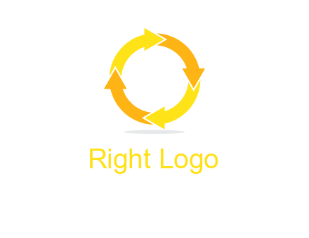 arrows creating a circle in letter o shape logo
