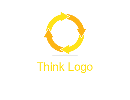 arrows creating a circle in letter o shape logo