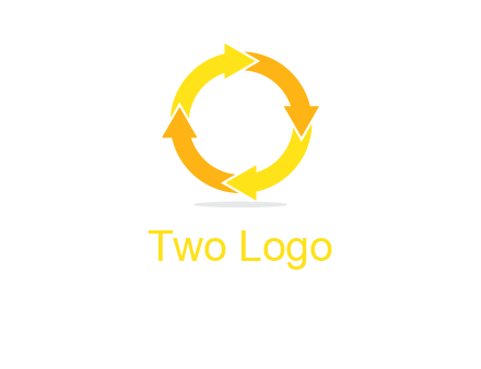 arrows creating a circle in letter o shape logo
