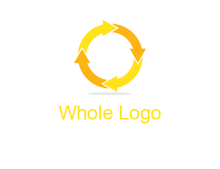 arrows creating a circle in letter o shape logo
