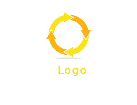 arrows creating a circle in letter o shape logo