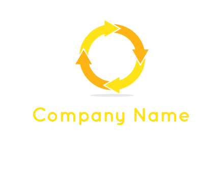arrows creating a circle in letter o shape logo