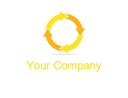 arrows creating a circle in letter o shape logo