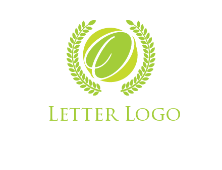 letter o inside the circle with olive leafs logo