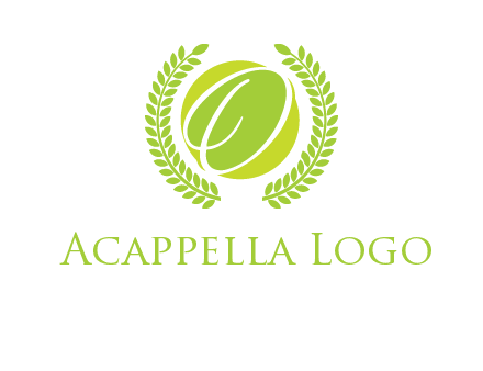 letter o inside the circle with olive leafs logo
