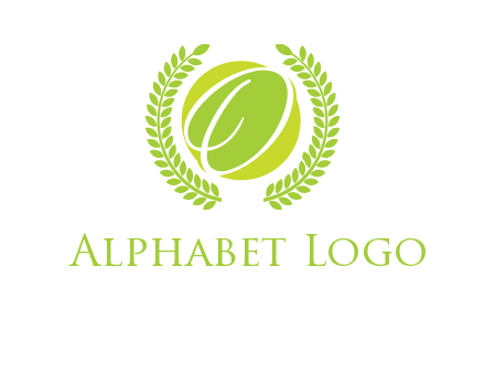 letter o inside the circle with olive leafs logo