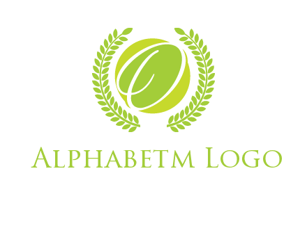 letter o inside the circle with olive leafs logo