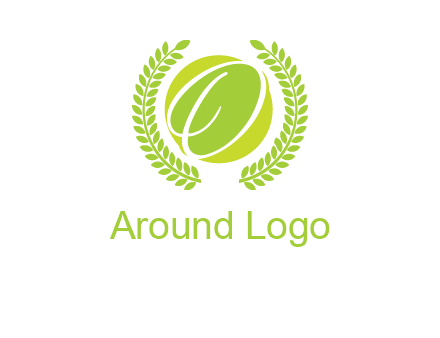 letter o inside the circle with olive leafs logo