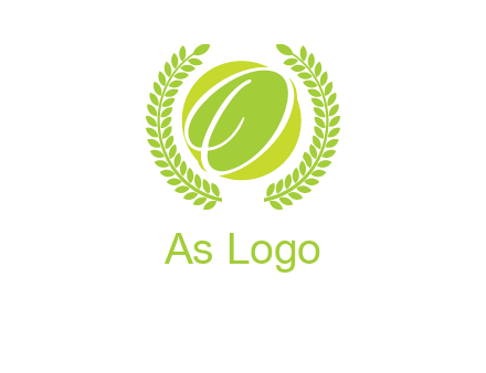 letter o inside the circle with olive leafs logo