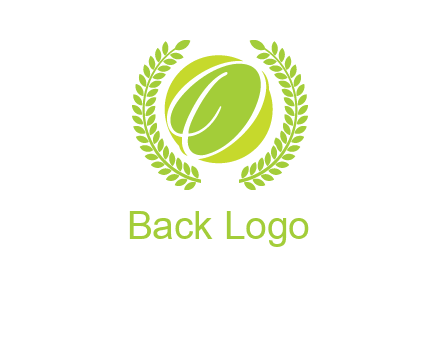 letter o inside the circle with olive leafs logo