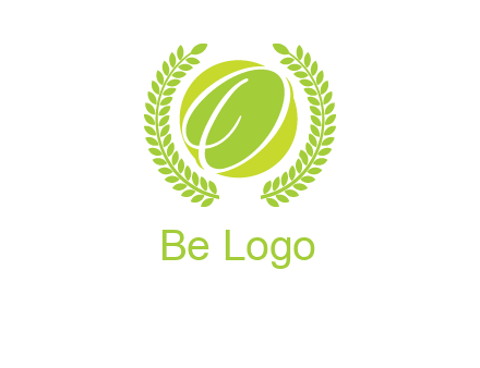 letter o inside the circle with olive leafs logo
