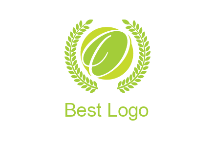 letter o inside the circle with olive leafs logo