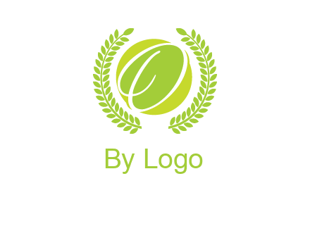 letter o inside the circle with olive leafs logo