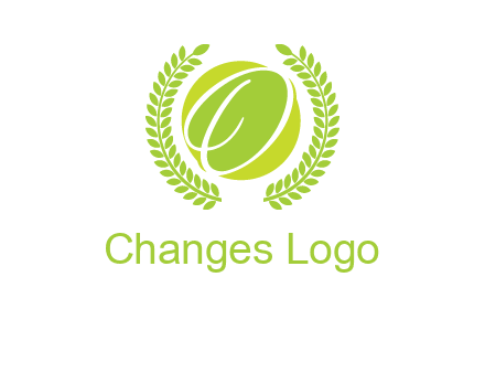 letter o inside the circle with olive leafs logo