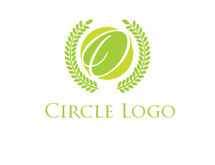 letter o inside the circle with olive leafs logo