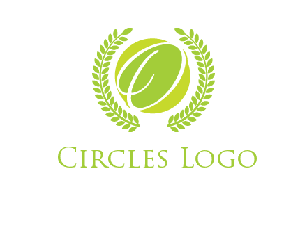 letter o inside the circle with olive leafs logo