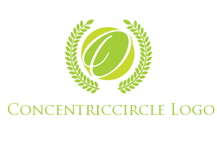 letter o inside the circle with olive leafs logo