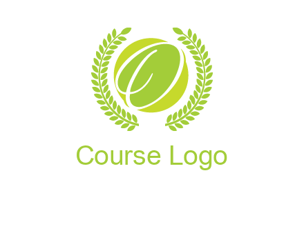 letter o inside the circle with olive leafs logo