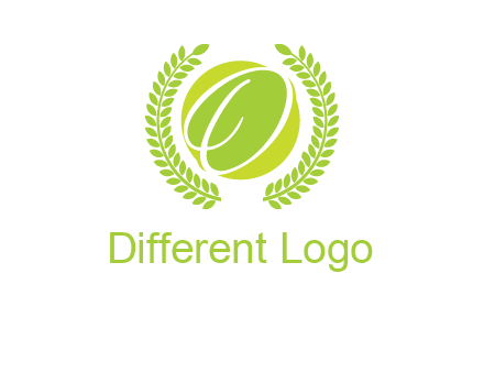 letter o inside the circle with olive leafs logo