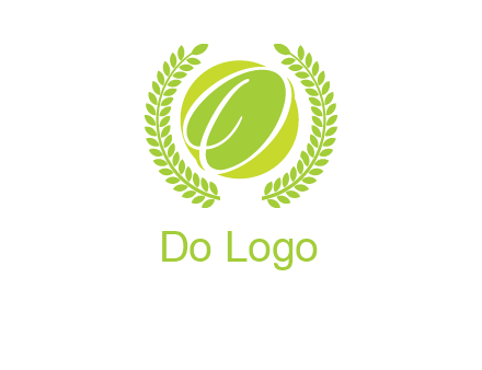 letter o inside the circle with olive leafs logo