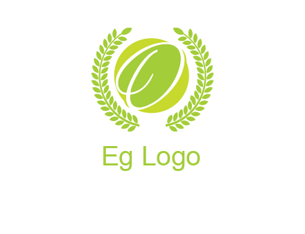 letter o inside the circle with olive leafs logo