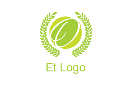 letter o inside the circle with olive leafs logo