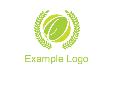 letter o inside the circle with olive leafs logo