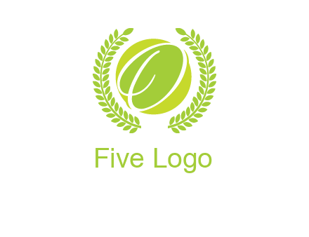 letter o inside the circle with olive leafs logo