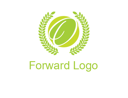 letter o inside the circle with olive leafs logo