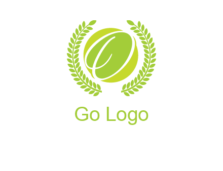 letter o inside the circle with olive leafs logo