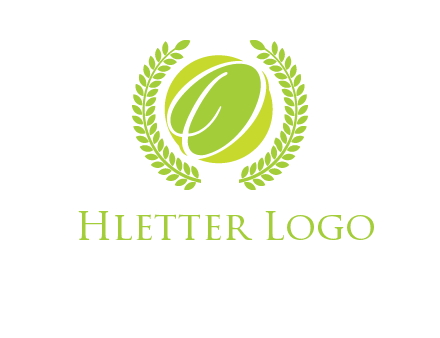 letter o inside the circle with olive leafs logo