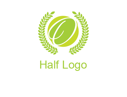 letter o inside the circle with olive leafs logo