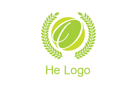 letter o inside the circle with olive leafs logo