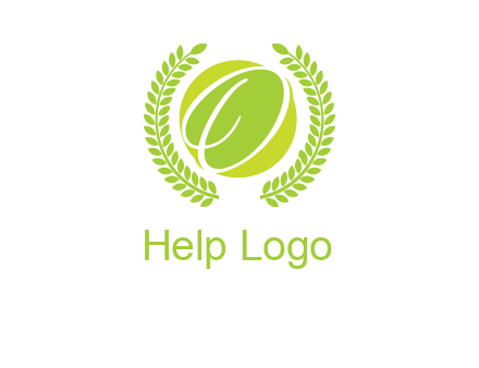 letter o inside the circle with olive leafs logo