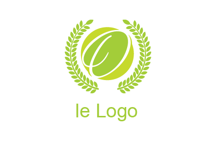 letter o inside the circle with olive leafs logo