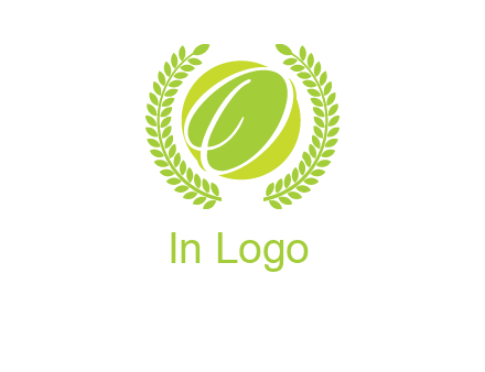 letter o inside the circle with olive leafs logo
