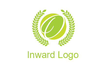 letter o inside the circle with olive leafs logo