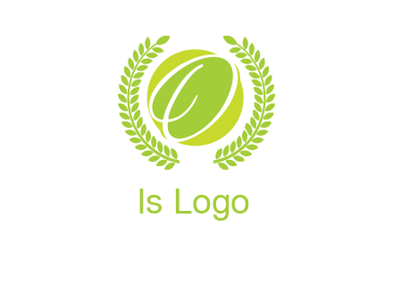 letter o inside the circle with olive leafs logo