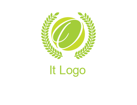letter o inside the circle with olive leafs logo