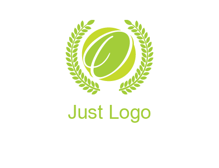 letter o inside the circle with olive leafs logo