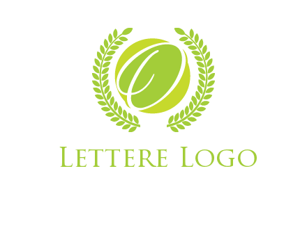 letter o inside the circle with olive leafs logo