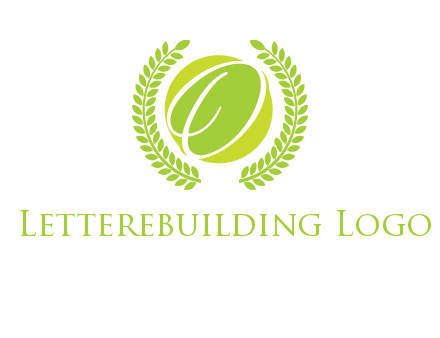 letter o inside the circle with olive leafs logo